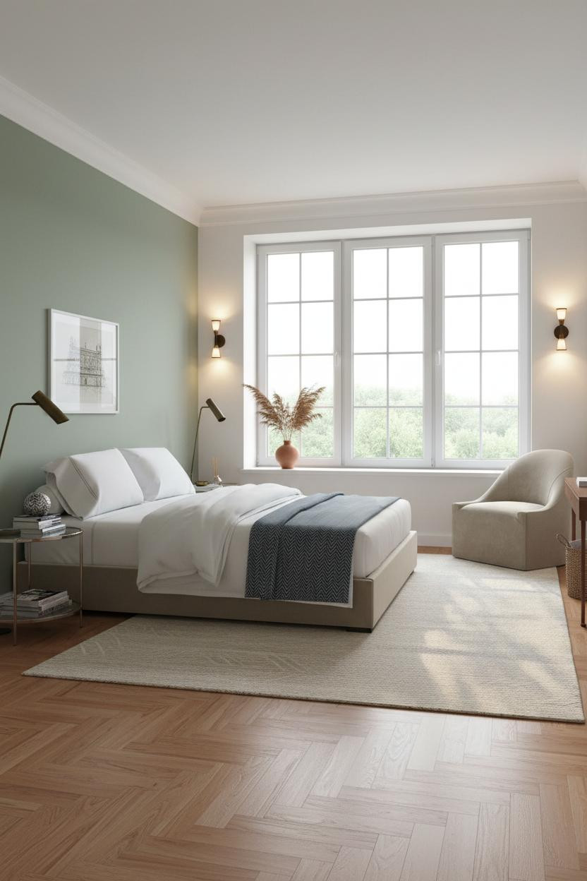 Studio Apartment Design Ideas Small Space With Sage Walls