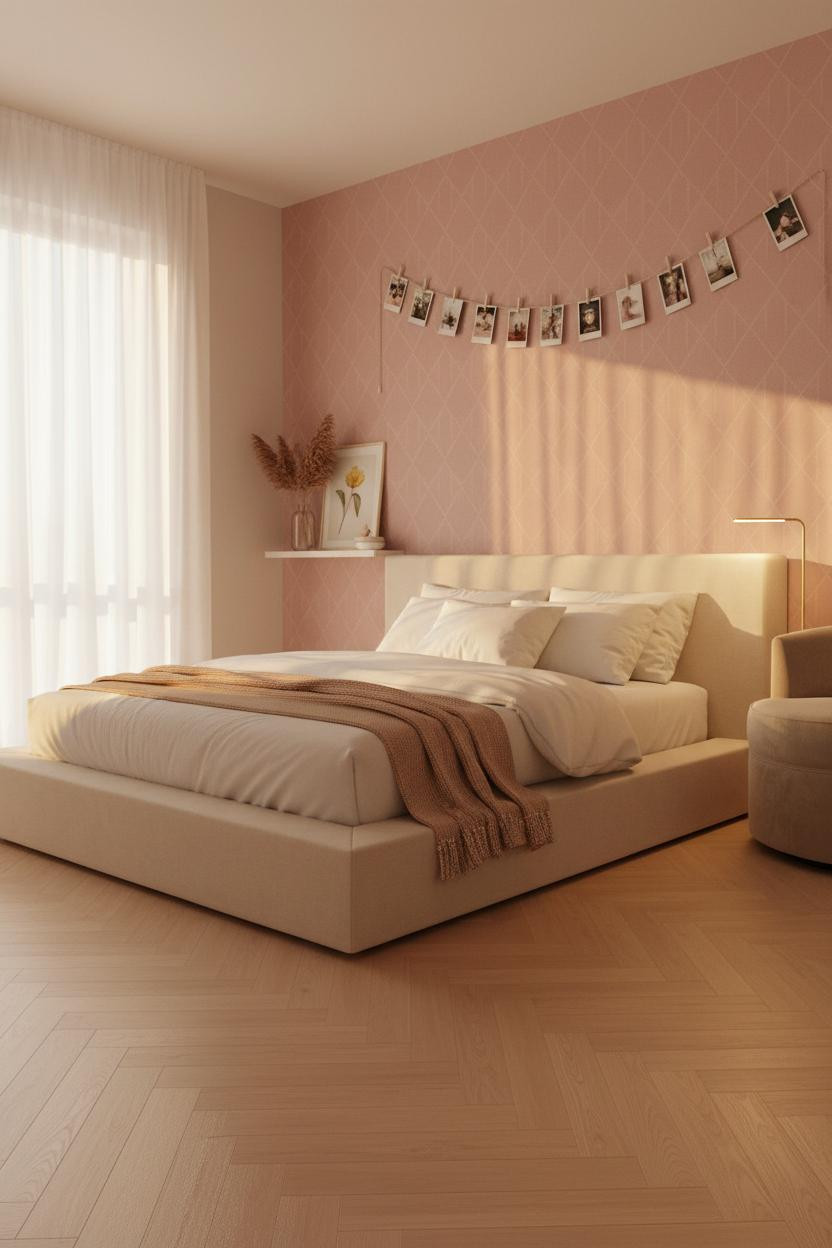Teen Bedroom Makeover Blush Pink Golden Light