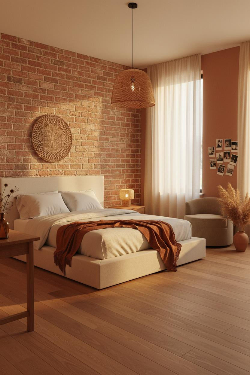 Teen Bedroom Makeover Boho Modern Brick