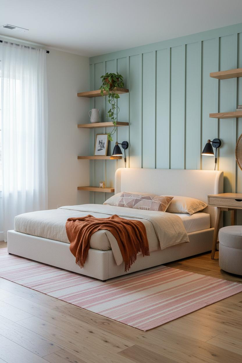 Teen Bedroom Makeover Mint Accent Wall