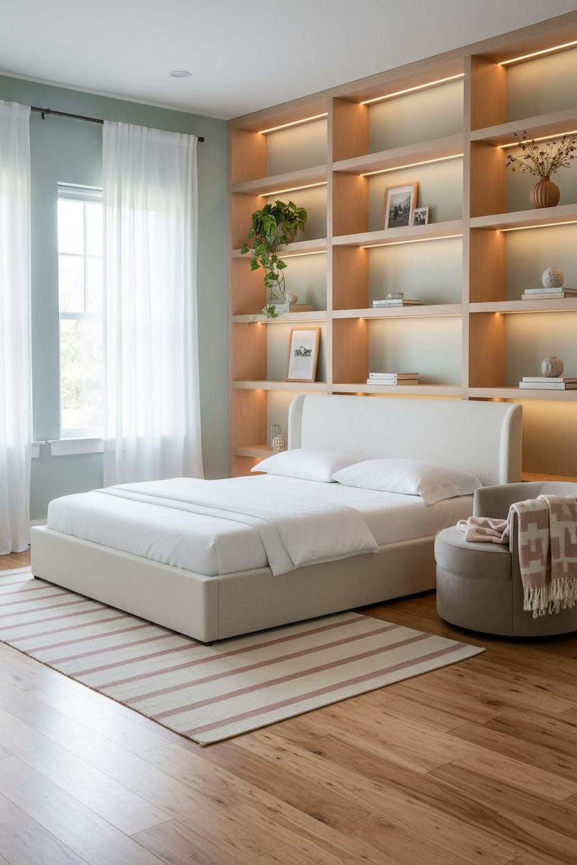 Teen Bedroom Makeover Mint Scandi Shelving