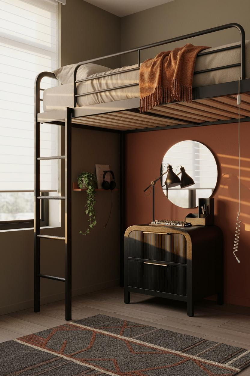 Teen Gaming Bedroom Loft Desk Nook