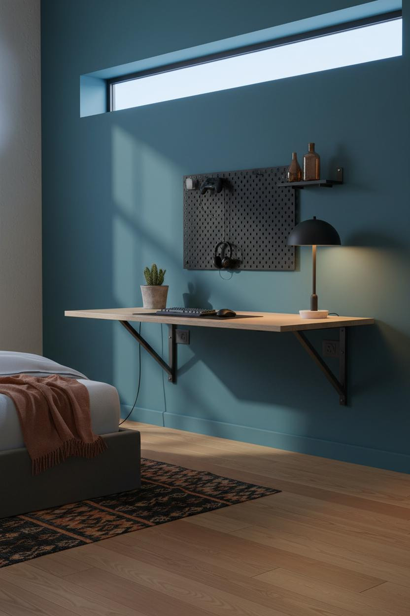 Teen Gaming Bedroom Loft Desk Setup