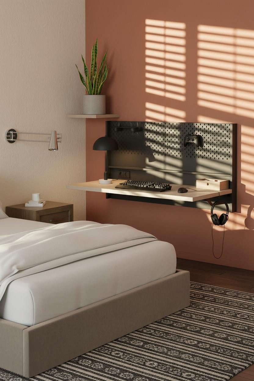 Teen Gaming Bedroom Loft Industrial Desk