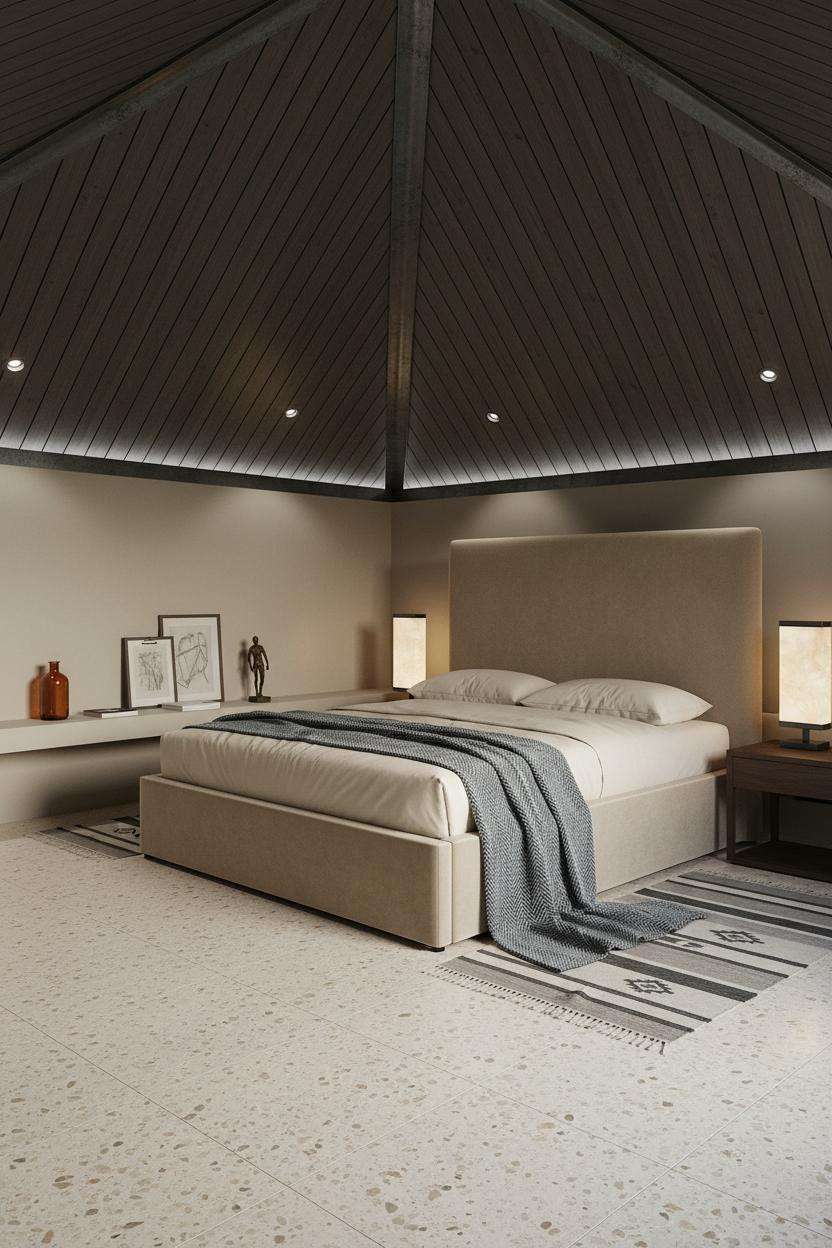 Vaulted Ceiling Bedroom Cathedral Timber Beams