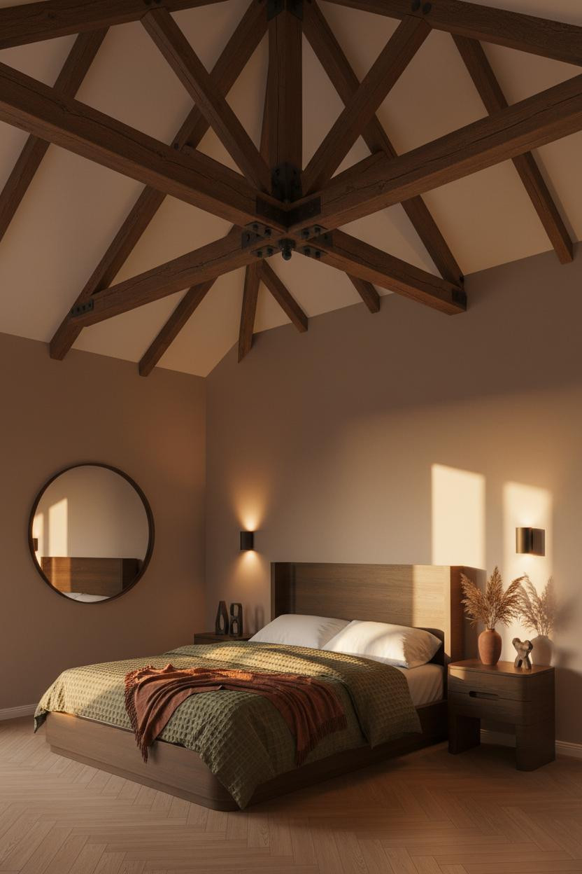Vaulted Ceiling Bedroom Cathedral Timber Trusses