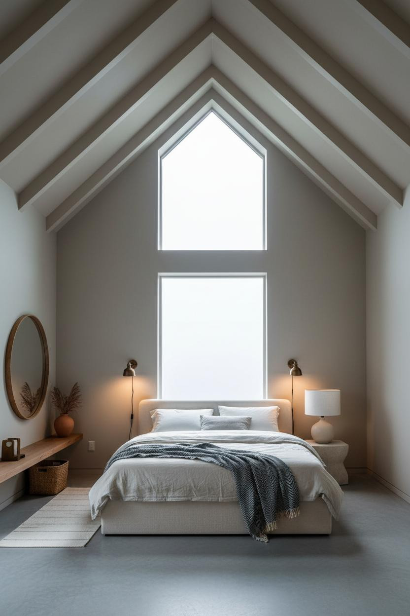Vaulted Ceiling Bedroom Coastal Modern Design