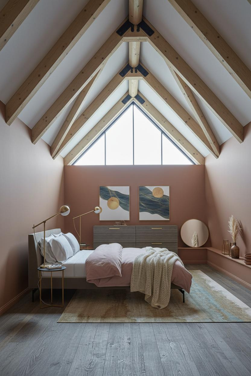 Vaulted Ceiling Bedroom Exposed Timber Natural Light