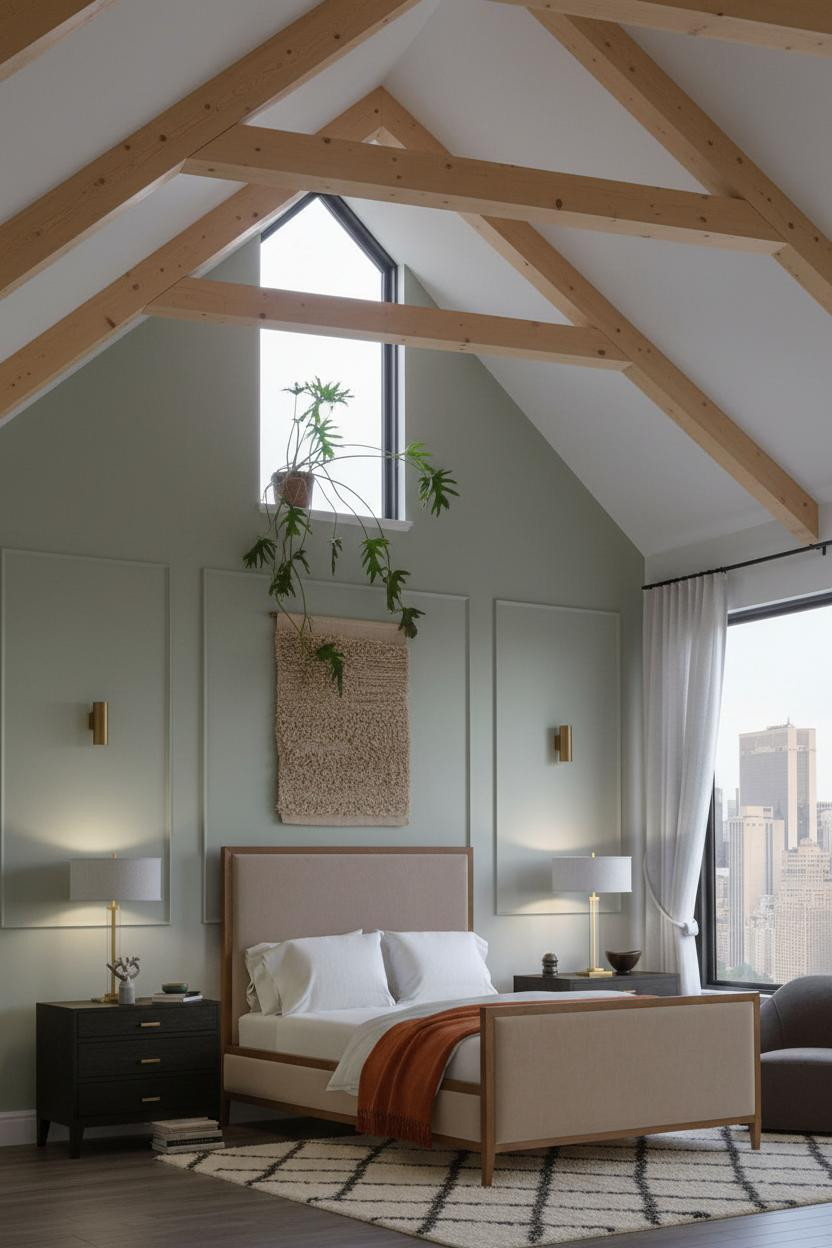 Vaulted Ceiling Bedroom Pitched Roof Design