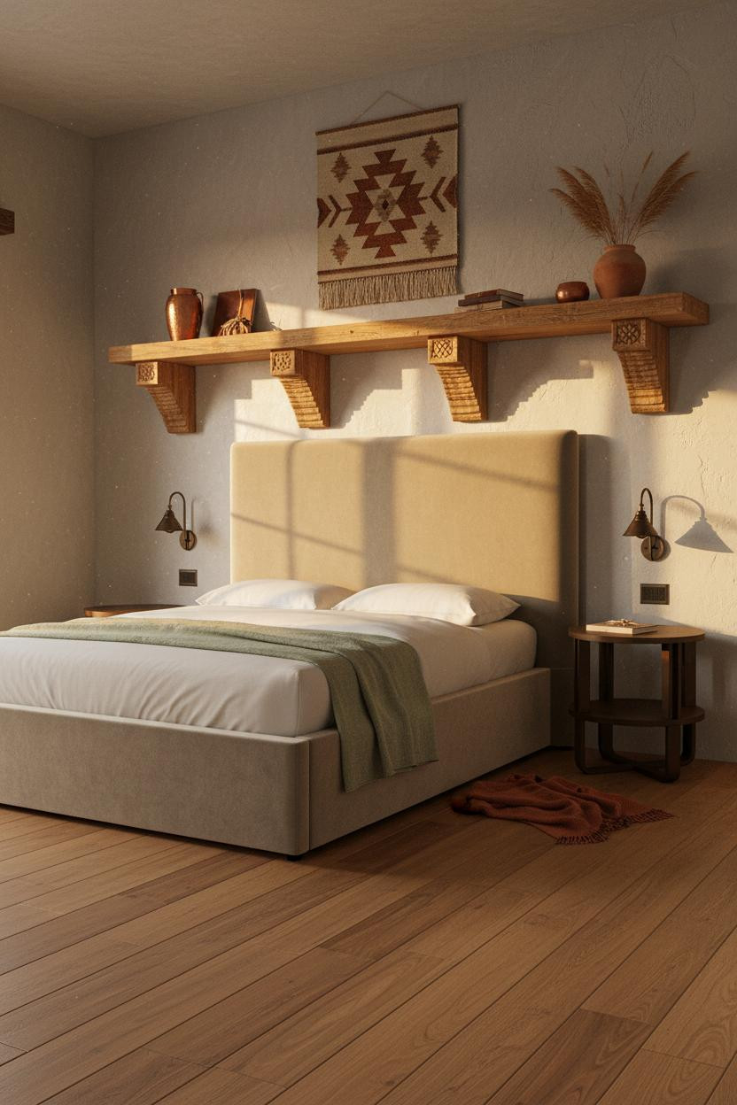 Western Bedroom Decor Rustic Boho Corbels Style