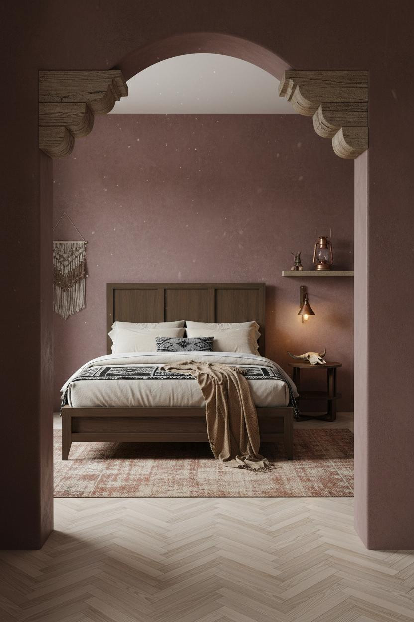 Western Bedroom Hacienda Adobe Rustic Style