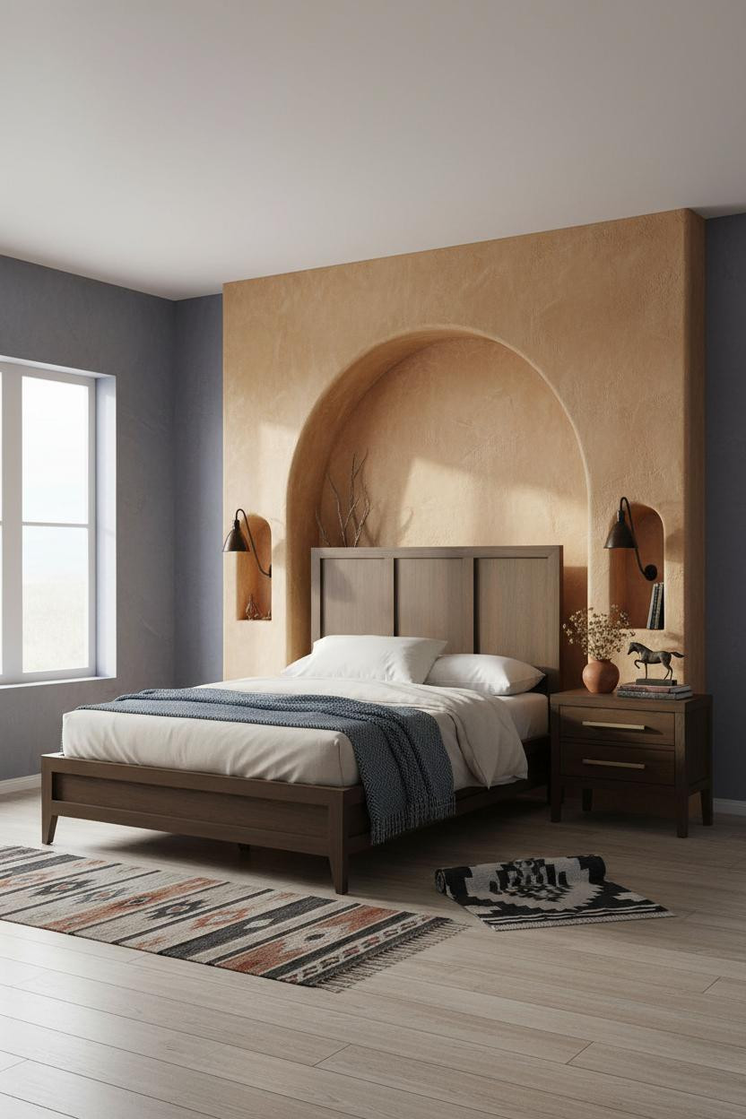 Western Farmhouse Bedroom Adobe Niche Boho Chic