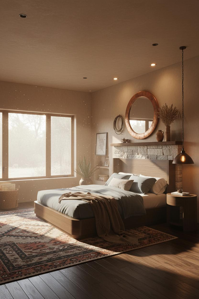 Western Farmhouse Bedroom Fireplace Rustic Ranch Style