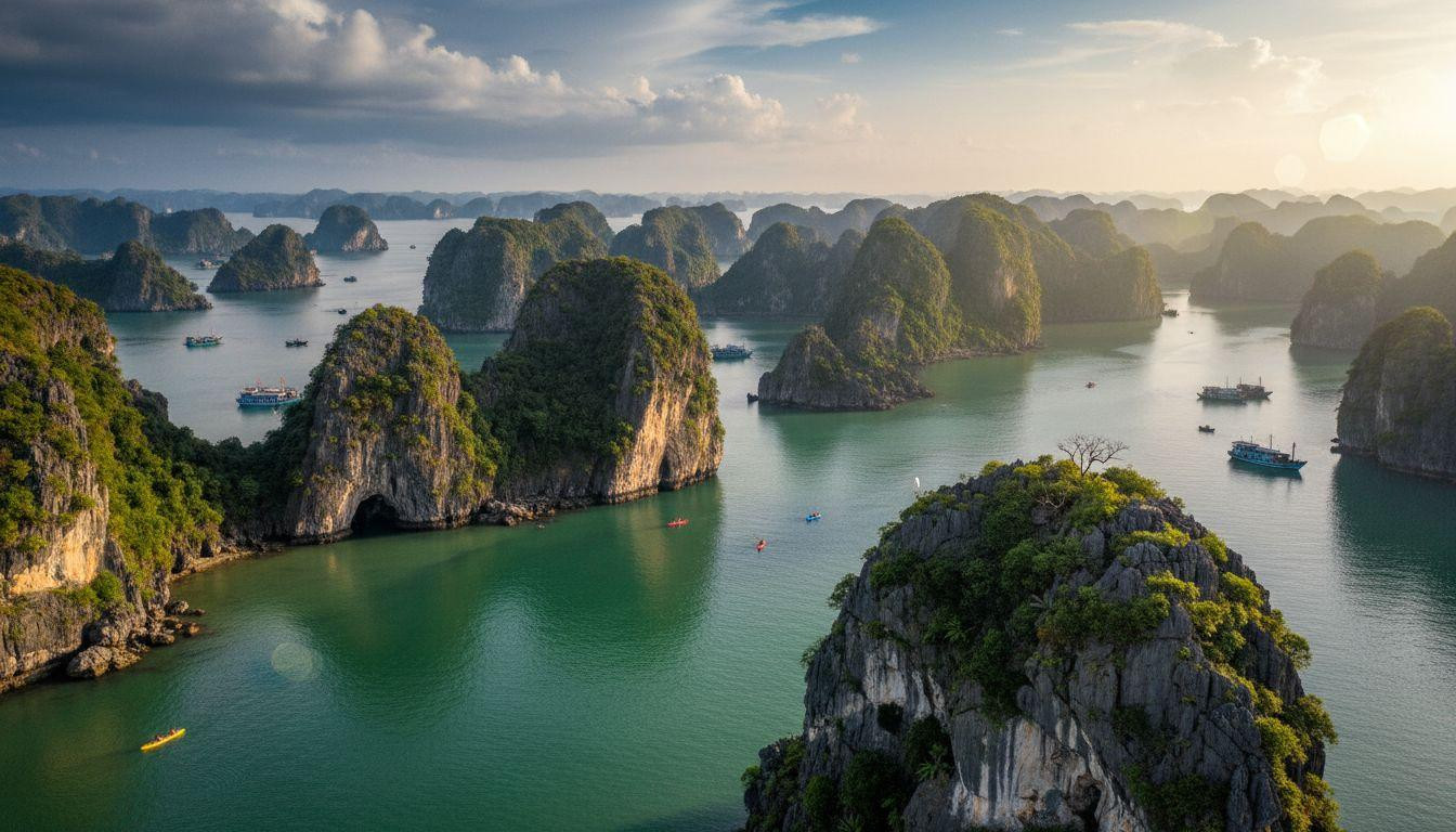 This bay hides 1,969 limestone towers where kayaks slip through caves cruise ships can't reach