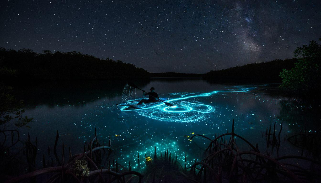 Better than Hawaii where hotels cost $400 and Puerto Rico keeps bio bays glowing for $150