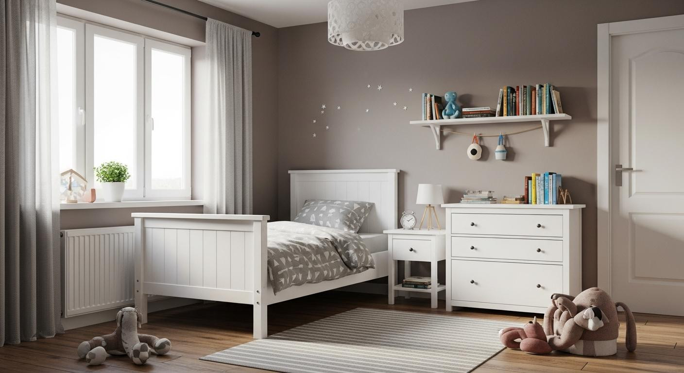 A designer used strawberry fabric to make a kids' room feel playful (not childish)