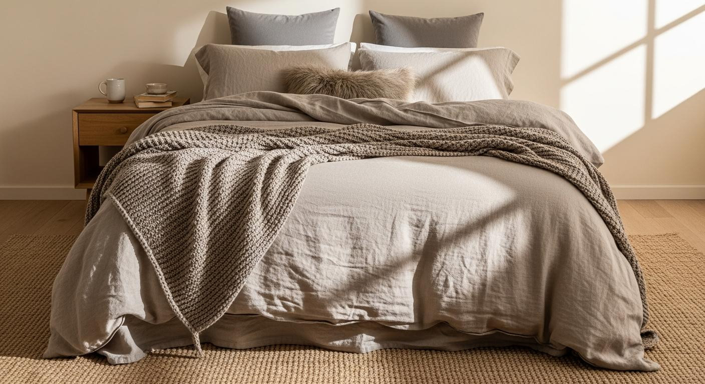 Sleep specialists say 6 textures fix stiff bedrooms (linen prevents 2am sheet kicks)