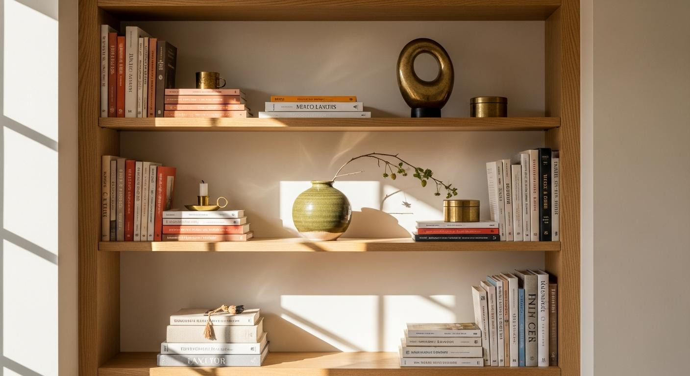 The bookshelf styling ratio that designers follow: 60-30-10