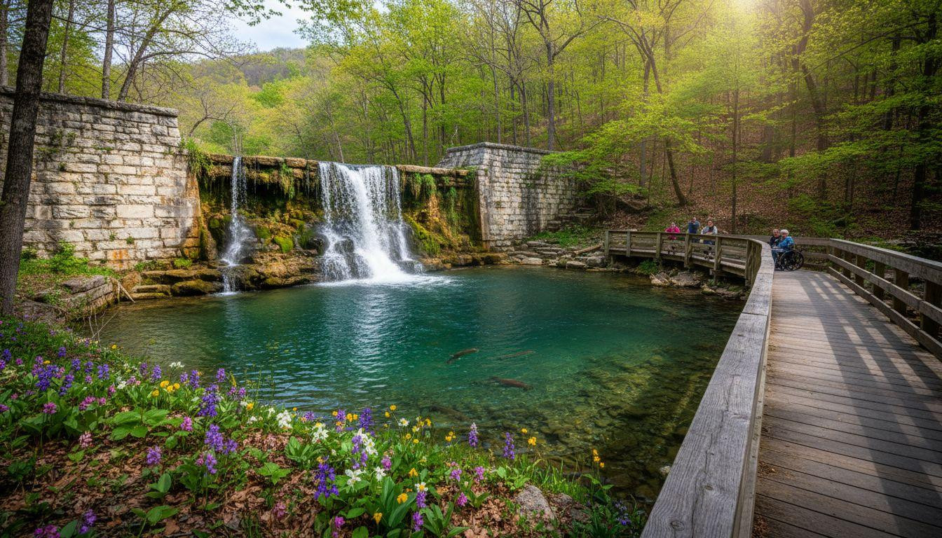 Better than Hemmed-In Hollow where hikers cross 3 creeks and this boardwalk keeps turquoise falls free