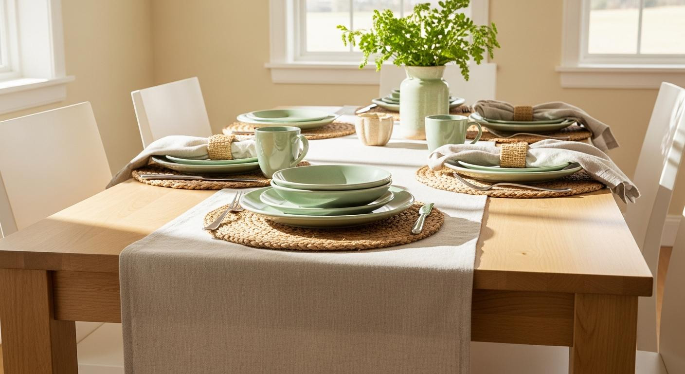 I put a linen runner on my dining table and it looks 6 feet wider