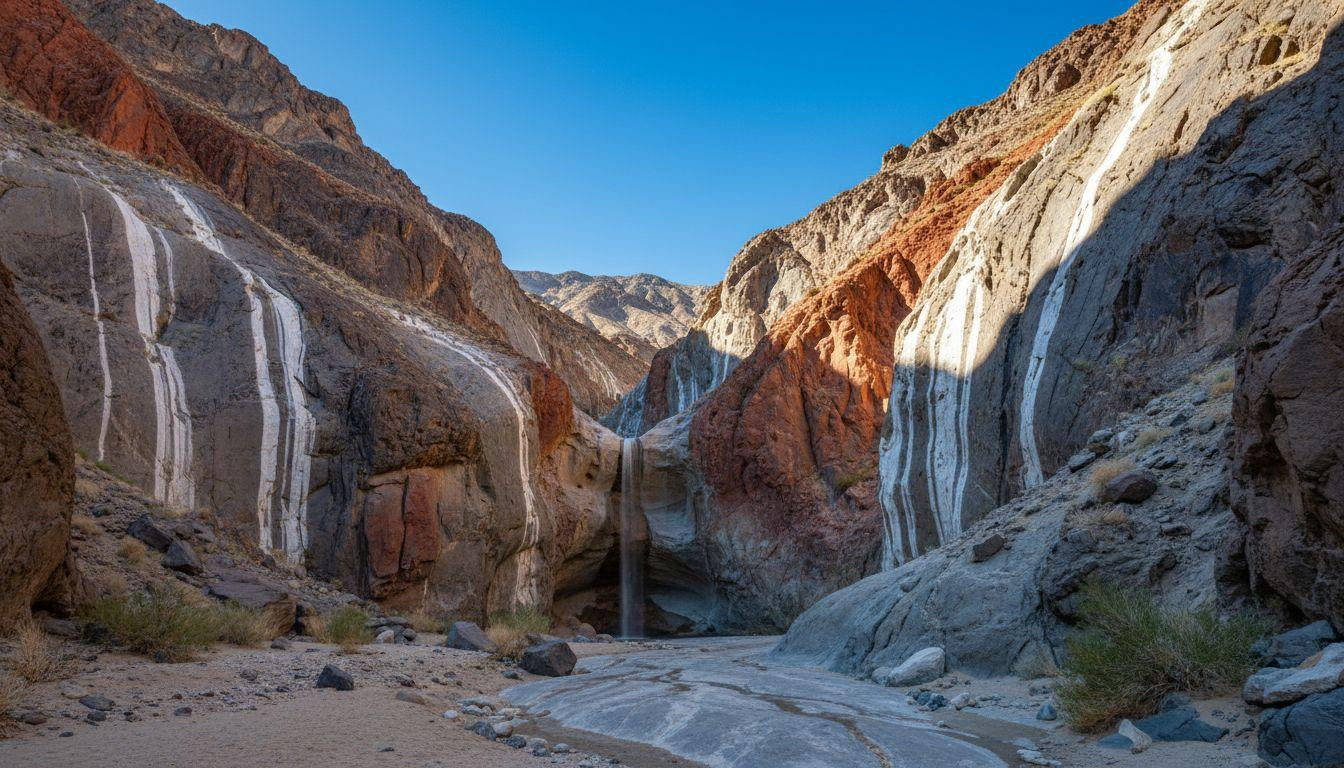 This Death Valley canyon narrows to 20 feet where a dry fall blocks passage