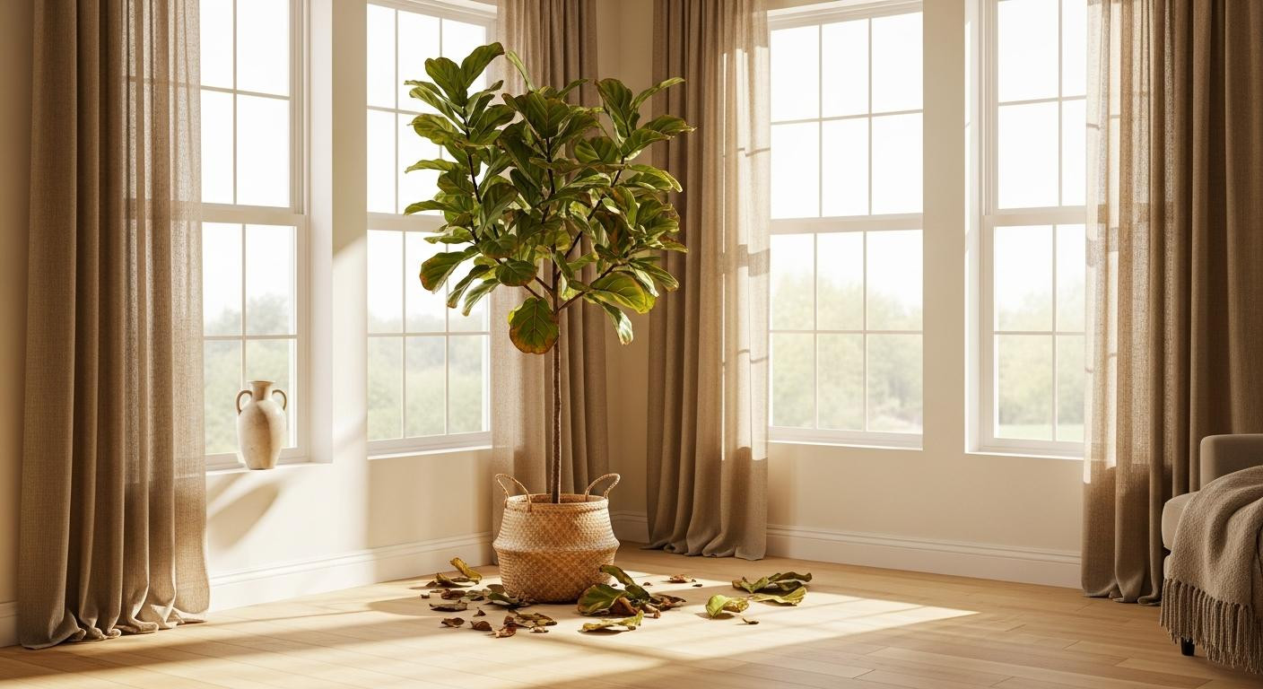 I moved my fiddle leaf outside at 52°F and it dropped 8 leaves in 4 days