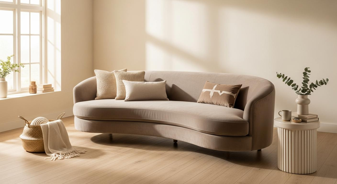Curved sofas take up 14 more inches but make your living room feel twice as big