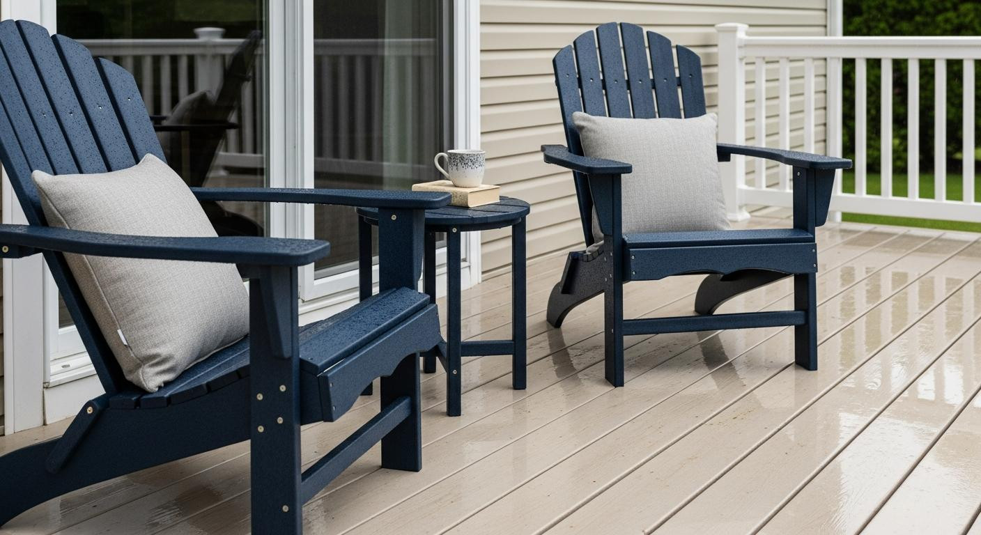 I tested poly lumber through 3 seasons of rain and it still looks new