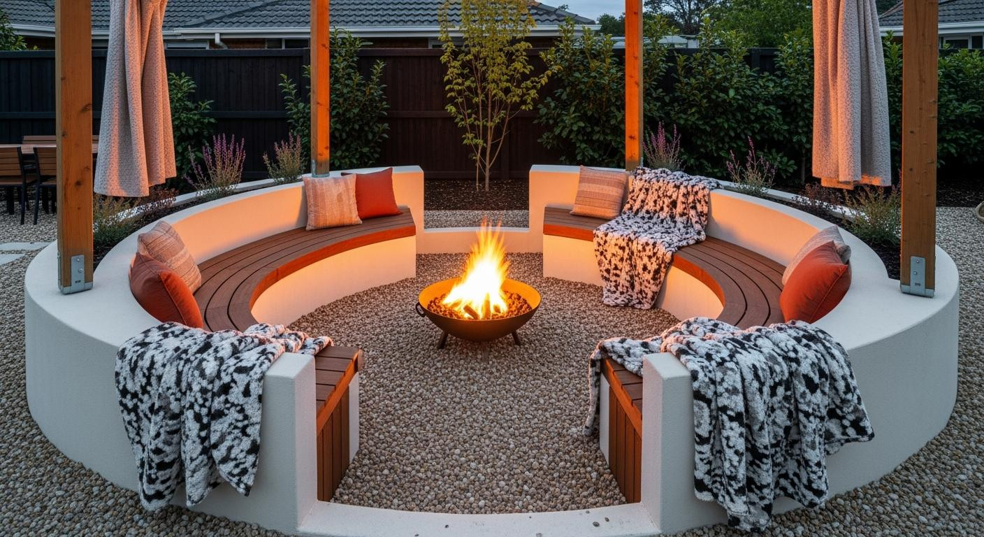 The 10-foot fire pit zone that keeps guests outside until 10pm at 58°F