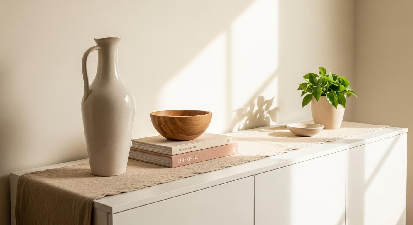 The 3-zone sideboard trick designers use to fix cluttered surfaces