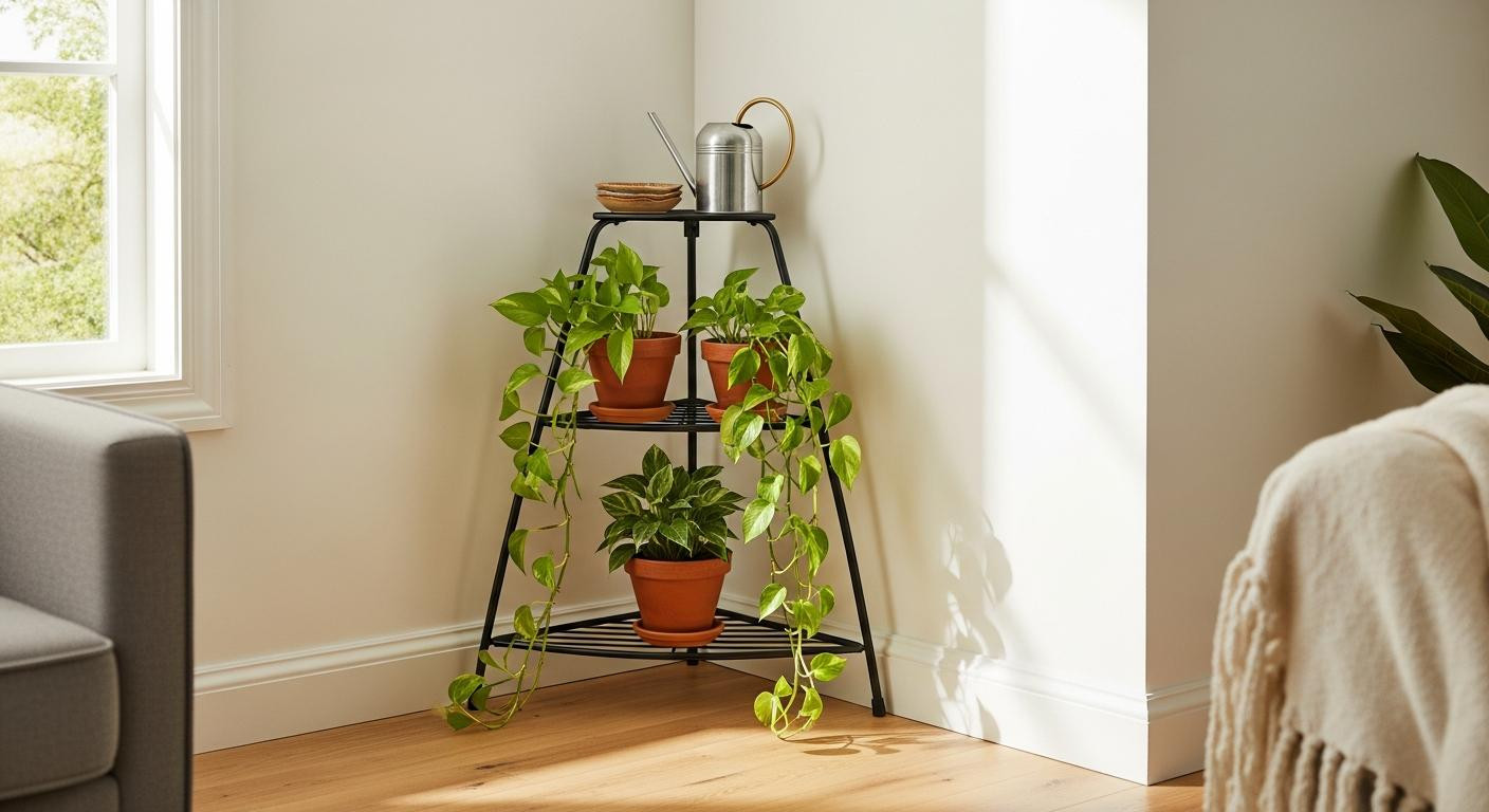 IKEA's $20 corner plant stand works in dead angles (but only if your ceiling clears 7.5 feet)