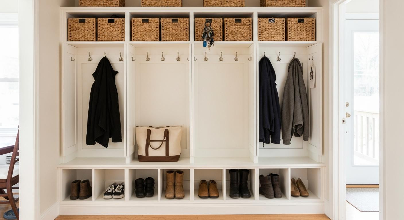 I hacked IKEA's $79 Billy bookcase into a mudroom for my tiny entryway