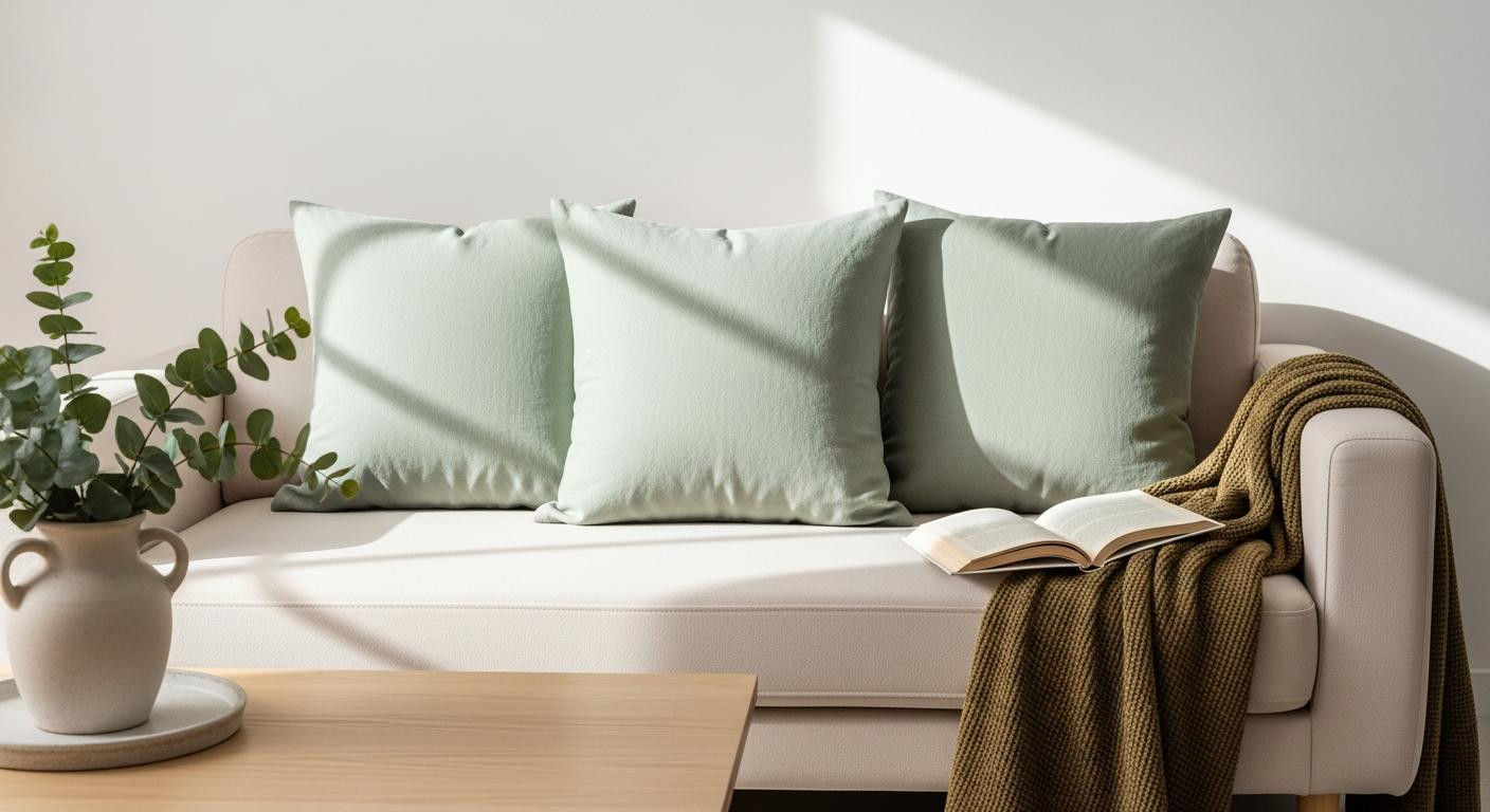 I swapped velvet pillows for linen and my living room feels 6 degrees cooler