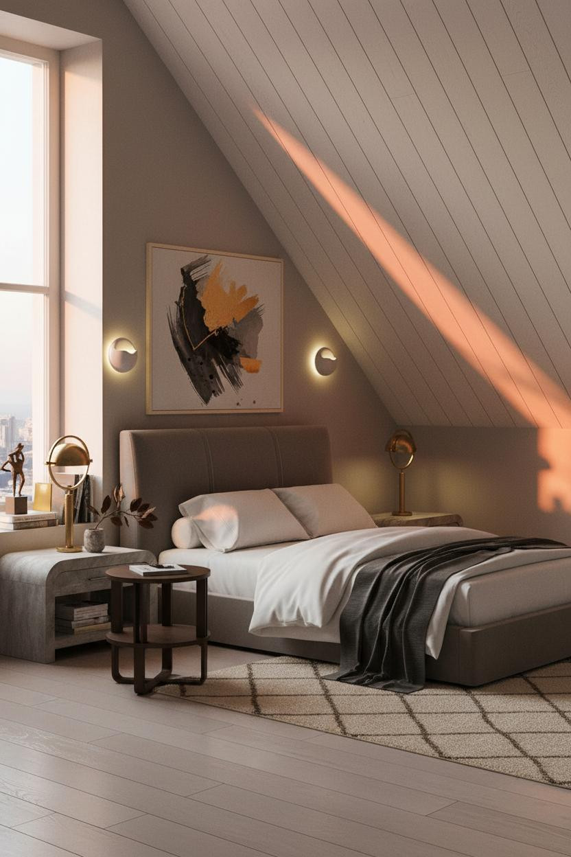 Attic Bedroom Angled Ceiling Dormer