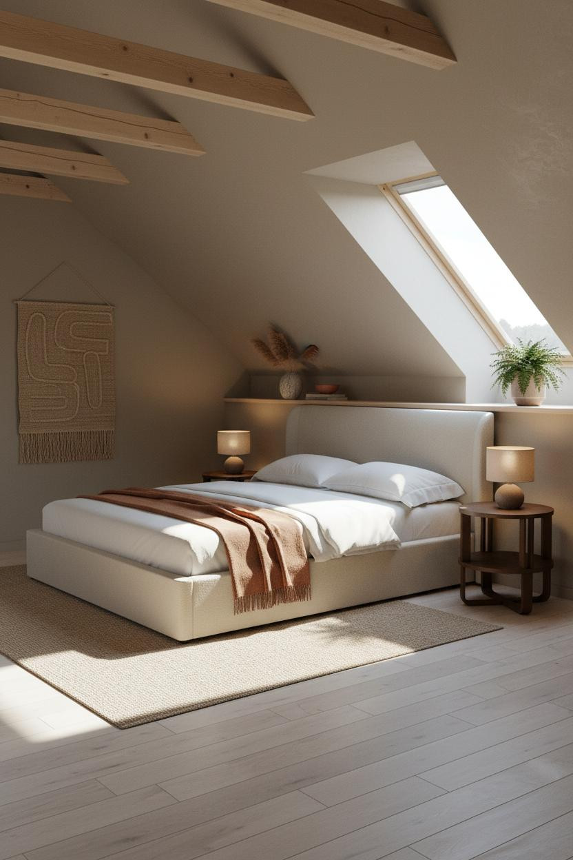 Attic Bedroom Angled Ceiling Dormer Window