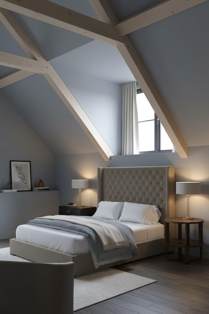 Attic Bedroom Angled Ceiling Dormer