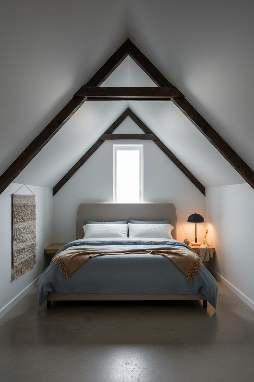Attic Bedroom Angled Ceiling Minimal