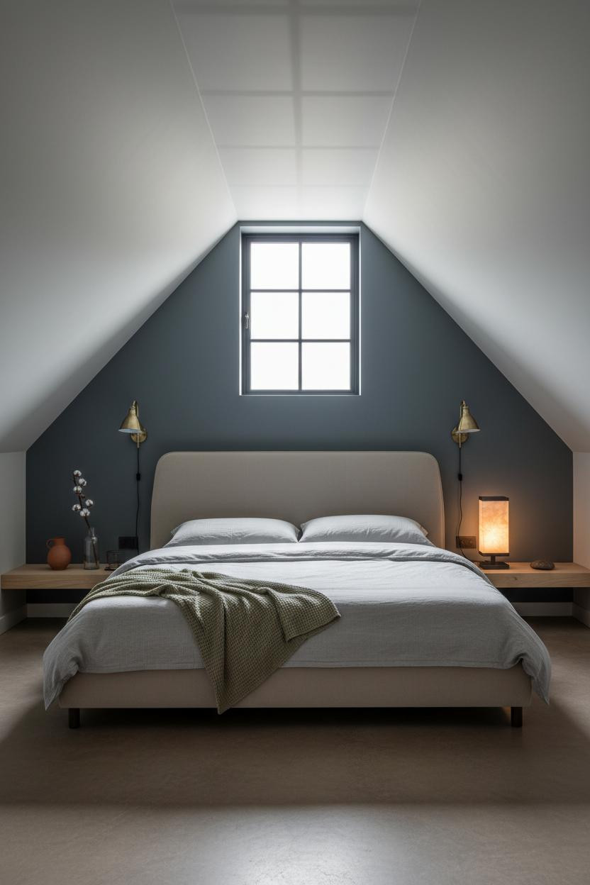 Attic Bedroom Angled Roof Dormer Window