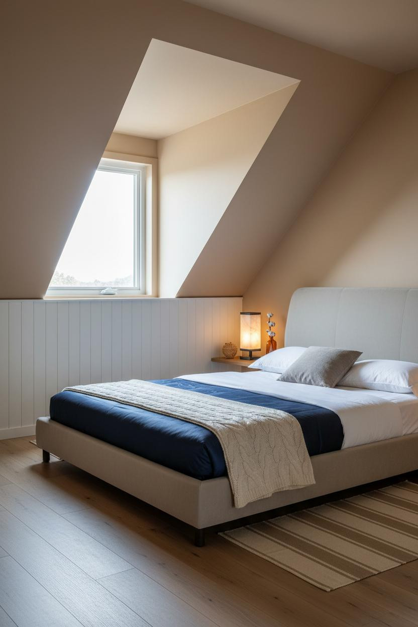 Attic Bedroom Angled Roof Low Ceiling