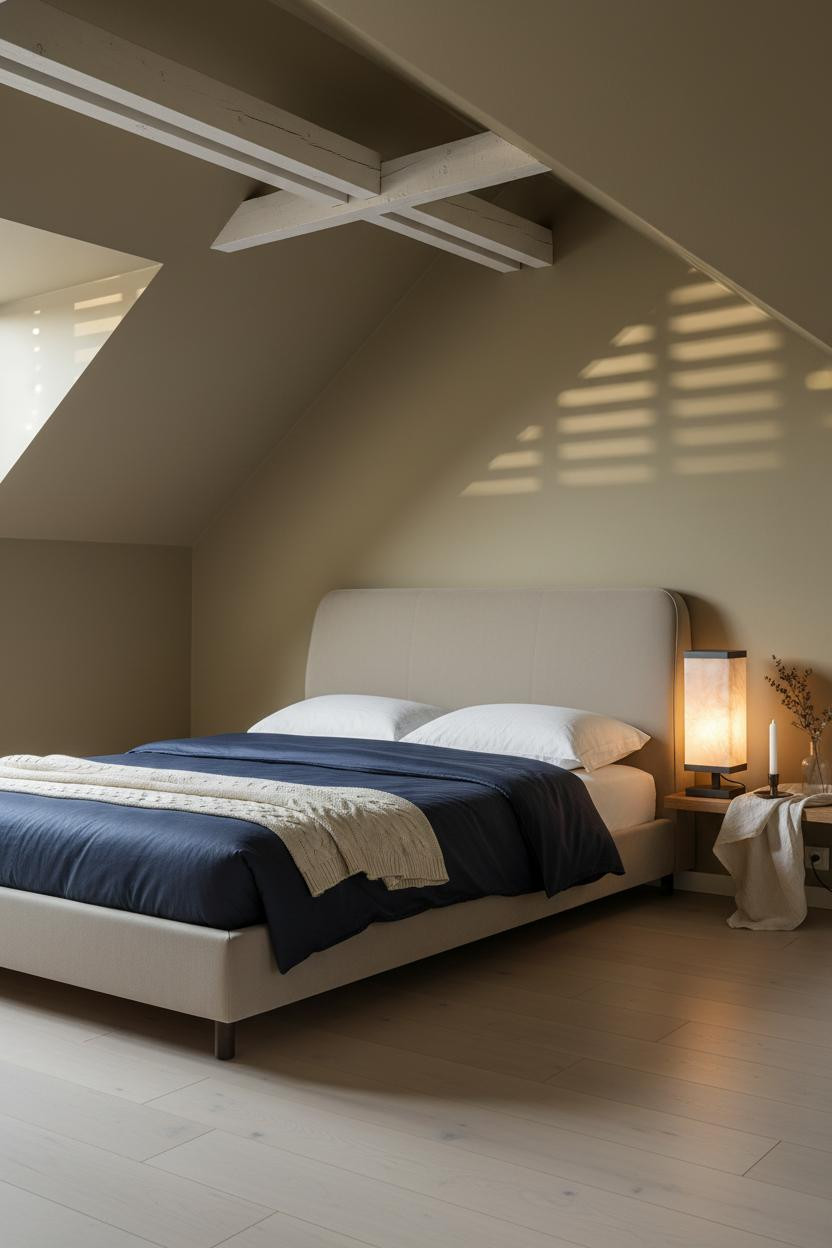Attic Bedroom Angled Roof Natural Light