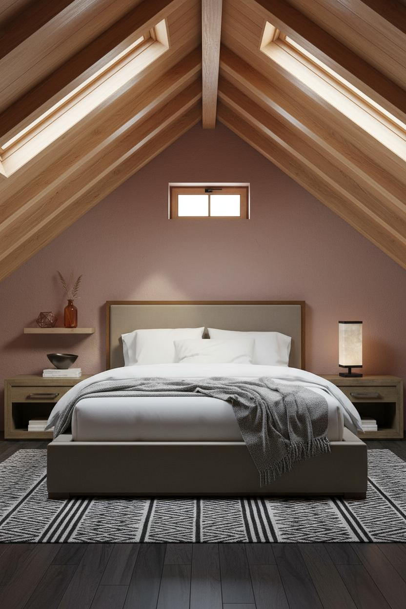Attic Bedroom Slanted Ceiling Design