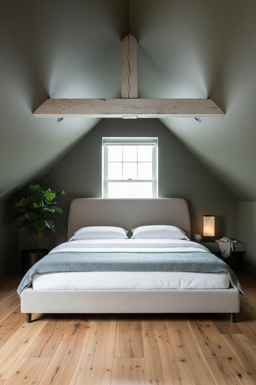 Attic Bedroom Slanted Ceiling Modern