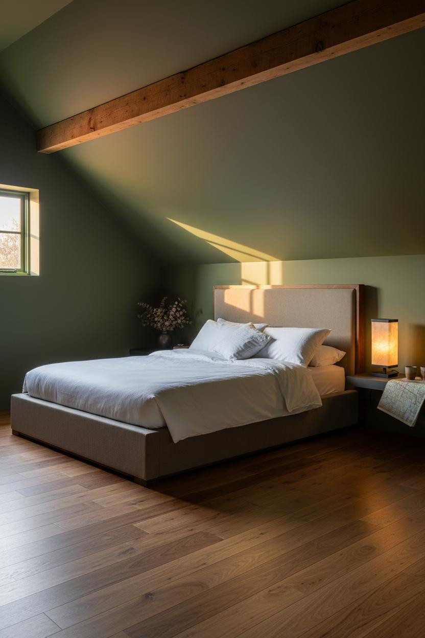 Attic Bedroom Sloped Ceiling Design