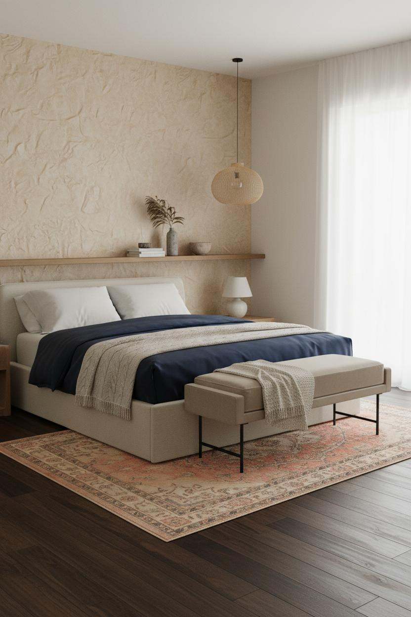 Beach House Bedroom Coastal Plaster Walls