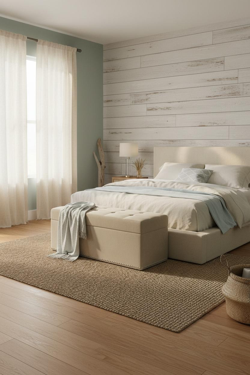 Beach House Bedroom Shiplap Coastal Chic