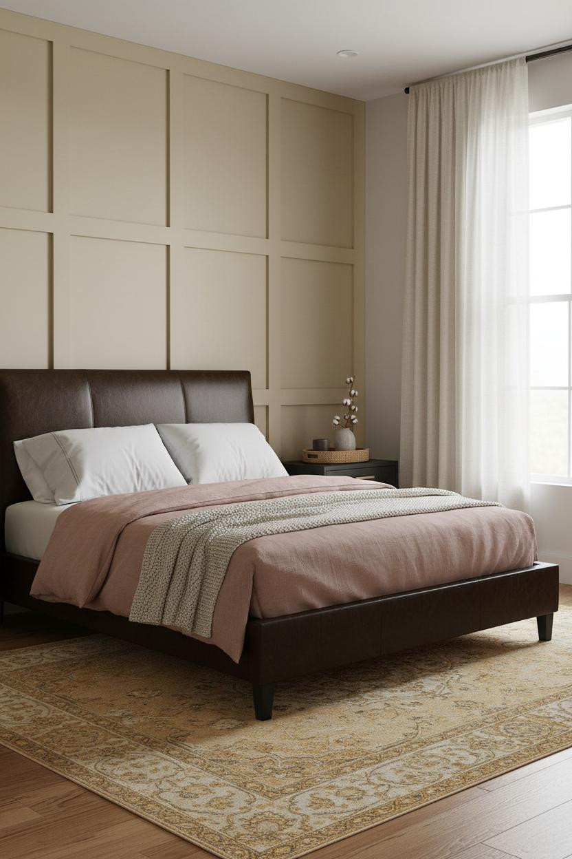 Black Bedframe Bedroom Farmhouse Design