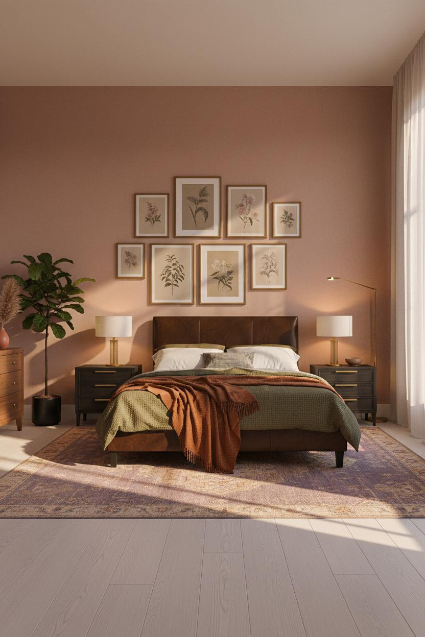 Black Bedframe Bedroom Gallery Wall Boho Modern Design