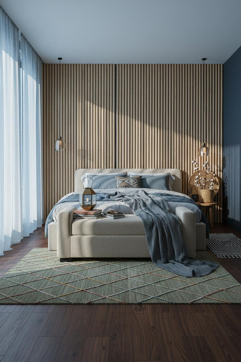 Boho Chic Bedroom Rattan Indigo Modern Bohemian