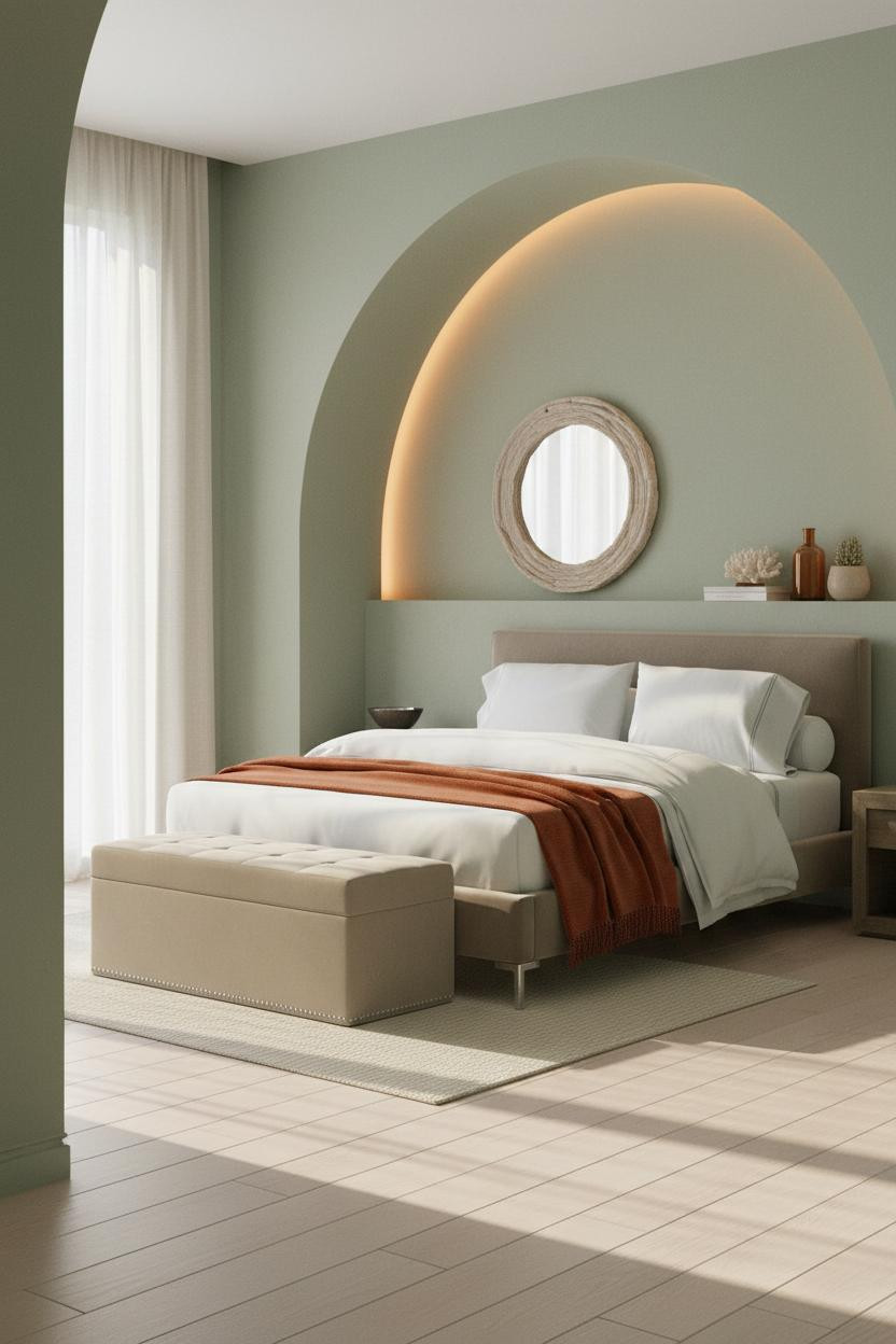 Coastal Bedroom Arched Niche Neutral