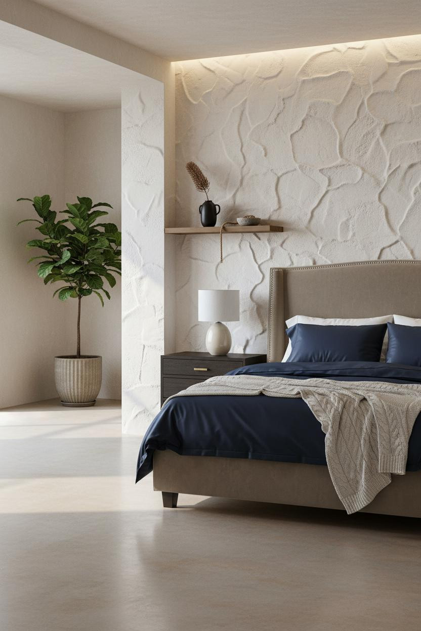 Coastal Bedroom Limewash Walls Beach Vibe